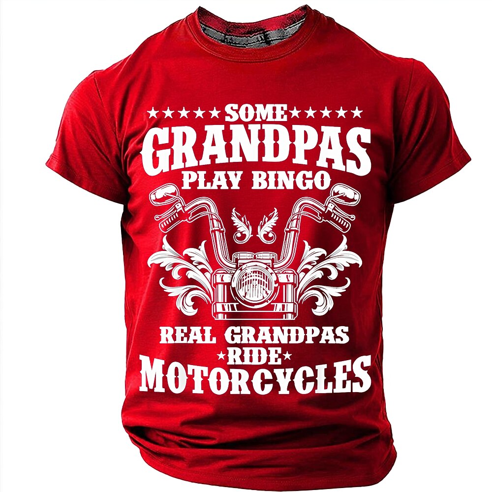 Real Grandpas Ride Motorcycles Funny Graphic Tee