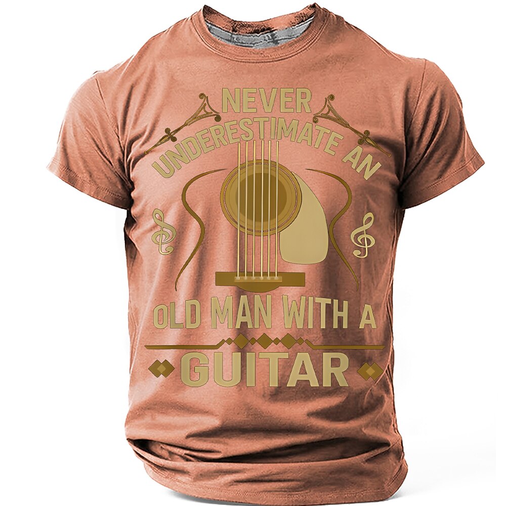 Old Man Acoustic Guitar Graphic Shirt
