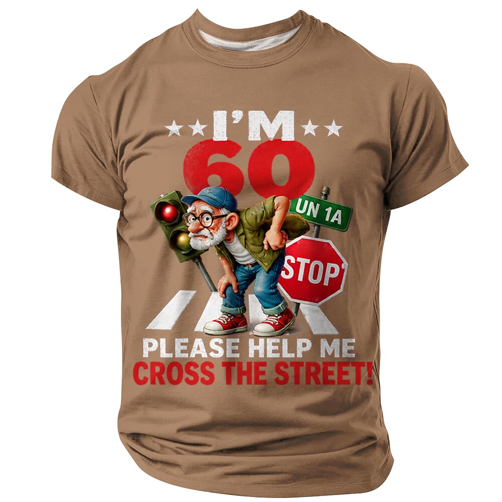 Old Man Experience Funny Aging Graphic Casual Street Tee