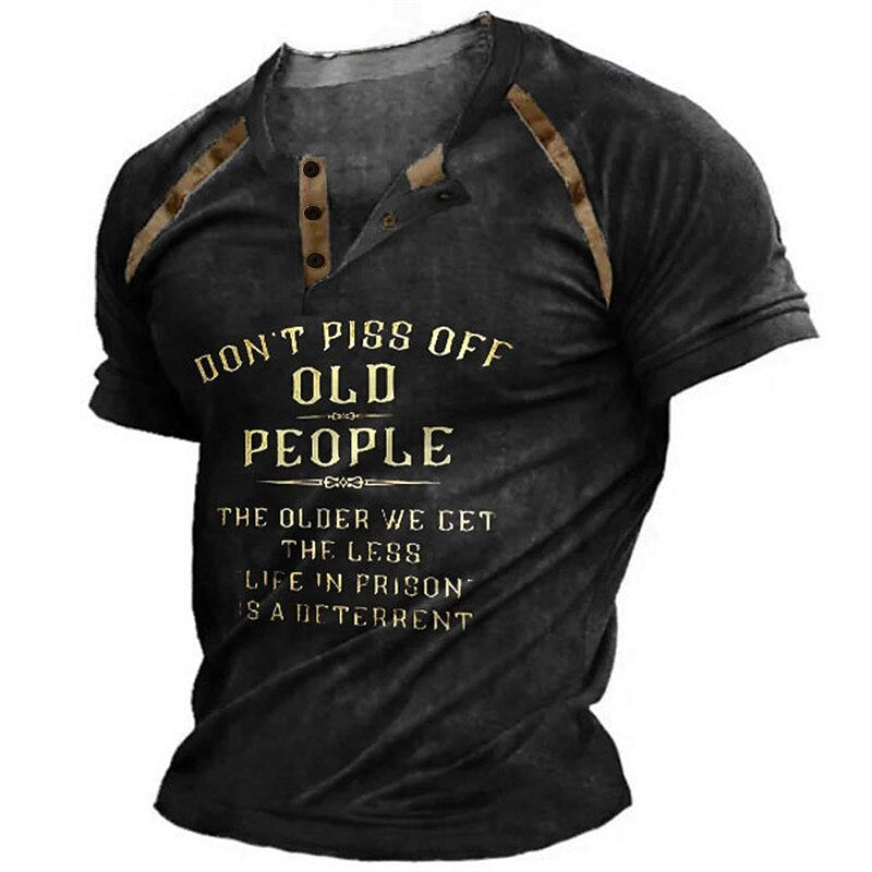 Dont Piss Off Old People Funny Vintage Graphic Tee