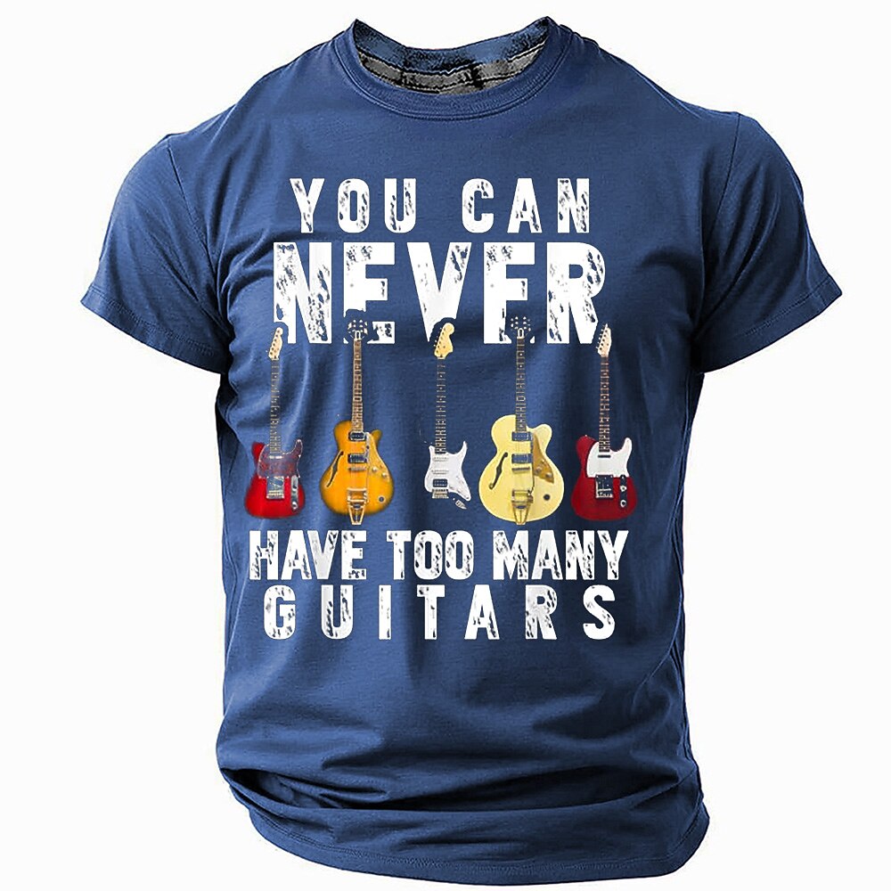 Never Have Too Many Guitars Funny Graphic Hobby Tee
