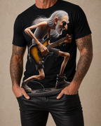 Vintage Guitar Music lover Legend Old Rocker Print T Shirt