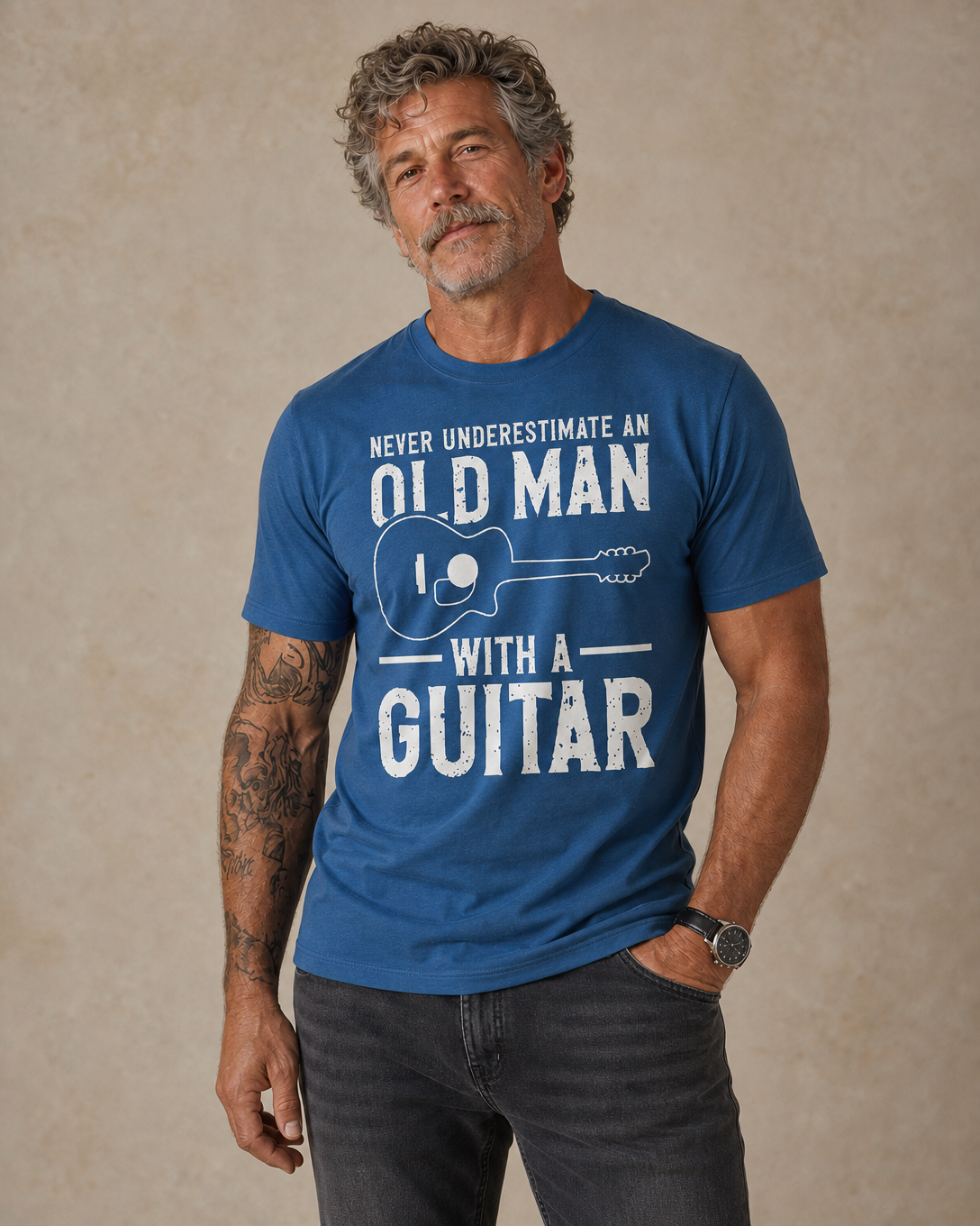 Vintage Guitar Old Man Graphic Shirt