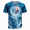 Santa Tunnel Christmas Snow Cave Funny Holiday Graphic Tee