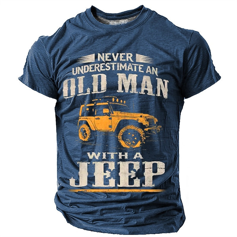 Old Man Jeep Warning Vintage Graphic Tee