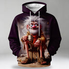 Classic Old Man Drawstring Pocket 3D Print Graphic Hoodie