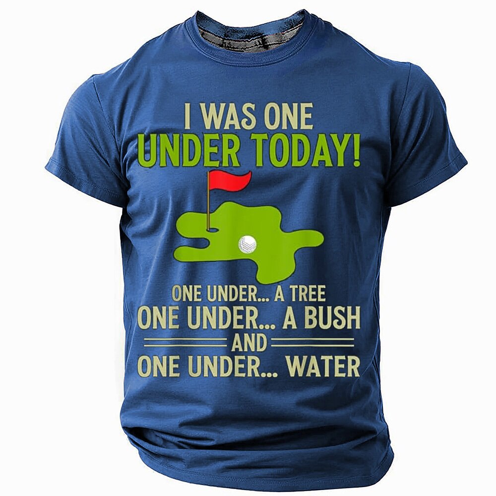 One Under Today Funny Golf Wordplay Graphic Casual Tee