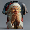 Cartoon Santa Claus Christmas Designer Artistic Graphic Casual Tee