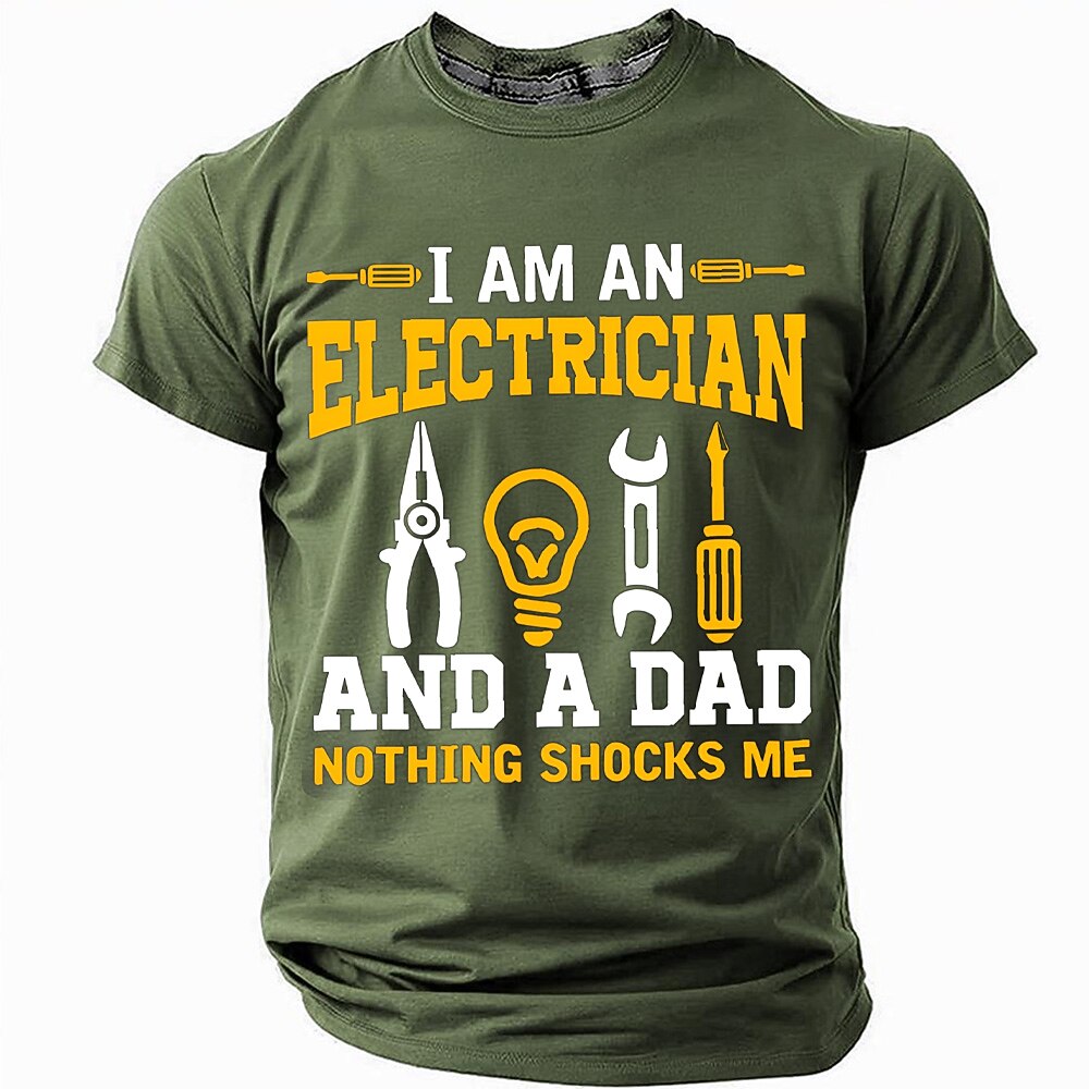 Nothing Shocks Electrician Dad Graphic Funny Tee