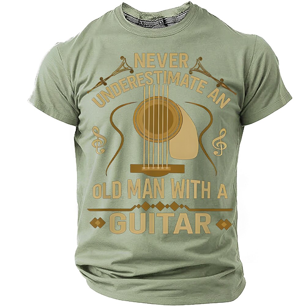 Old Man Acoustic Guitar Graphic Shirt