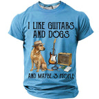 Guitars Dogs Maybe Three People Funny Quote Graphic Tee