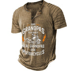 Real Grandpas Ride Motorcycles Funny Biker Grandpa Graphic Tee