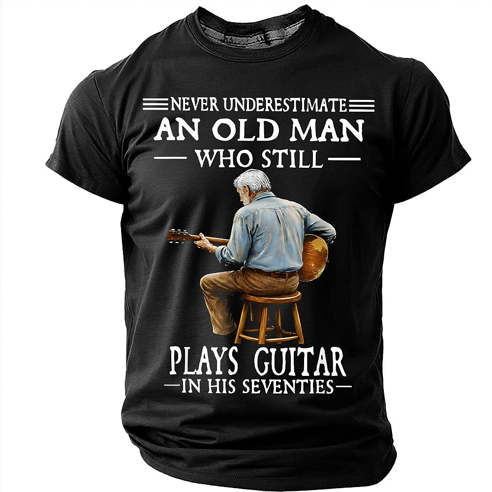Seventies Guitar Player Humor Graphic Tee