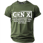 Vintage Stay Feral Gen X Humor Quote Tee