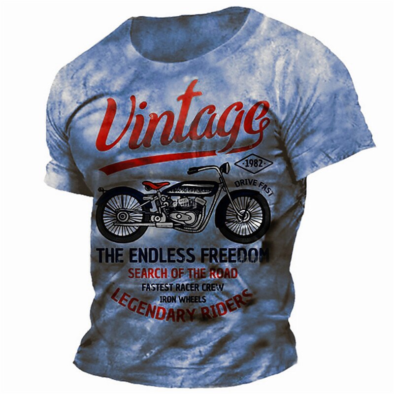 Vintage Motorcycle Distressed Rider Graphic Shirt