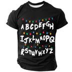 Christmas Lights Festive Holiday Graphic Casual Short Sleeve Tee