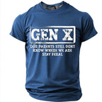 Vintage Stay Feral Gen X Humor Quote Tee