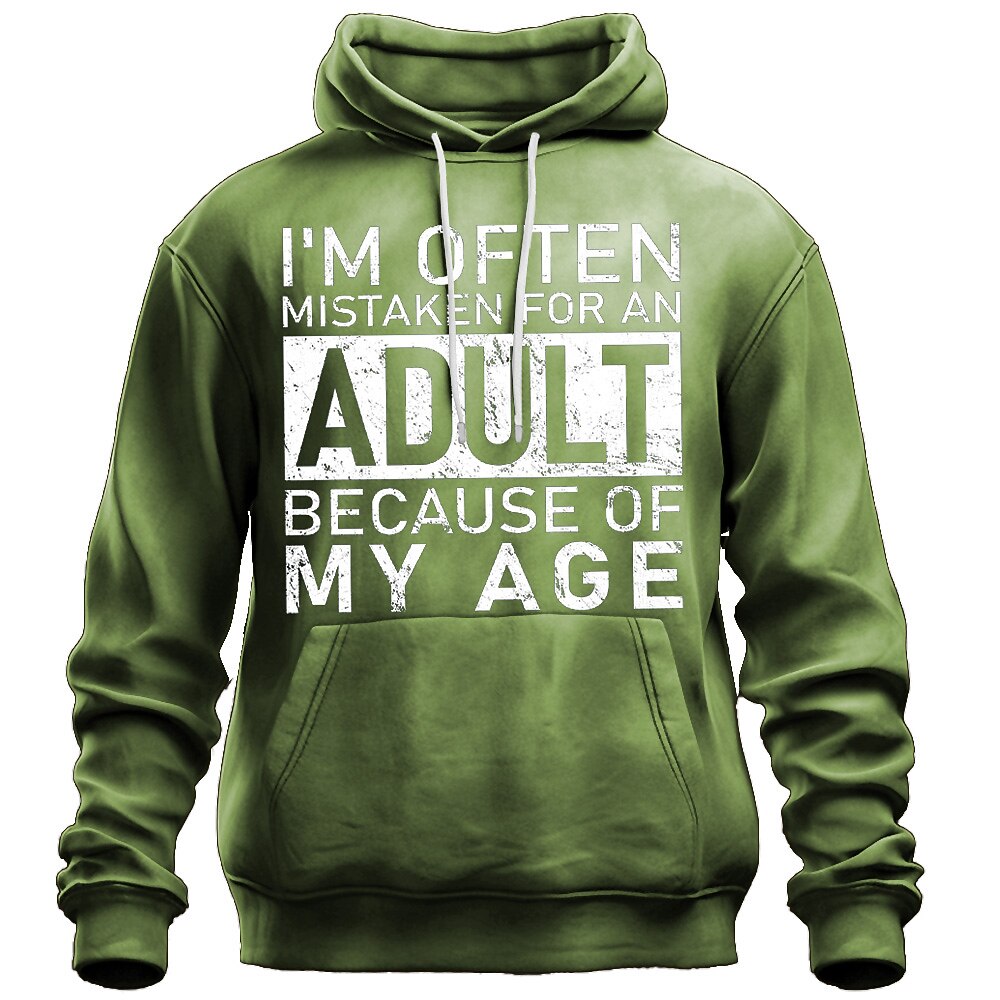 Often Mistaken Adult Because Age Sarcastic Graphic Pullover Hoodie