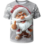 Santa Claus Christmas Artistic Vacation Graphic Short Sleeve Tee