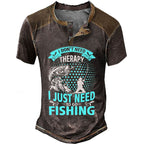 Dont Need Therapy Just Need Fishing Funny Henley Shirt