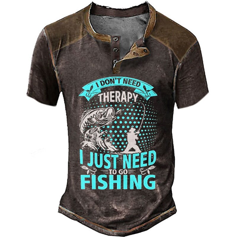Dont Need Therapy Just Need Fishing Funny Henley Shirt