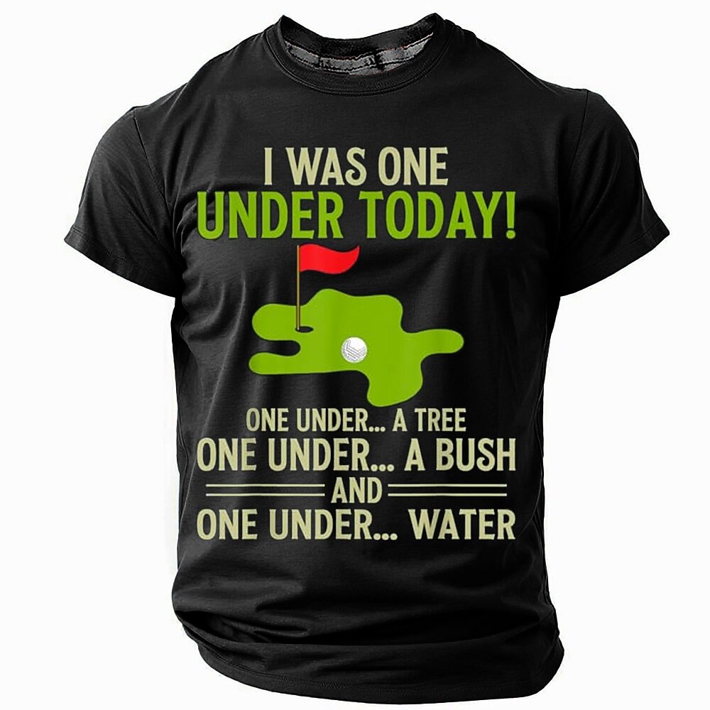 One Under Today Funny Golf Wordplay Graphic Casual Tee