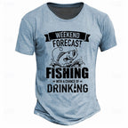 Weekend Forecast Fishing Drinking Funny Angler Short Sleeve Tee