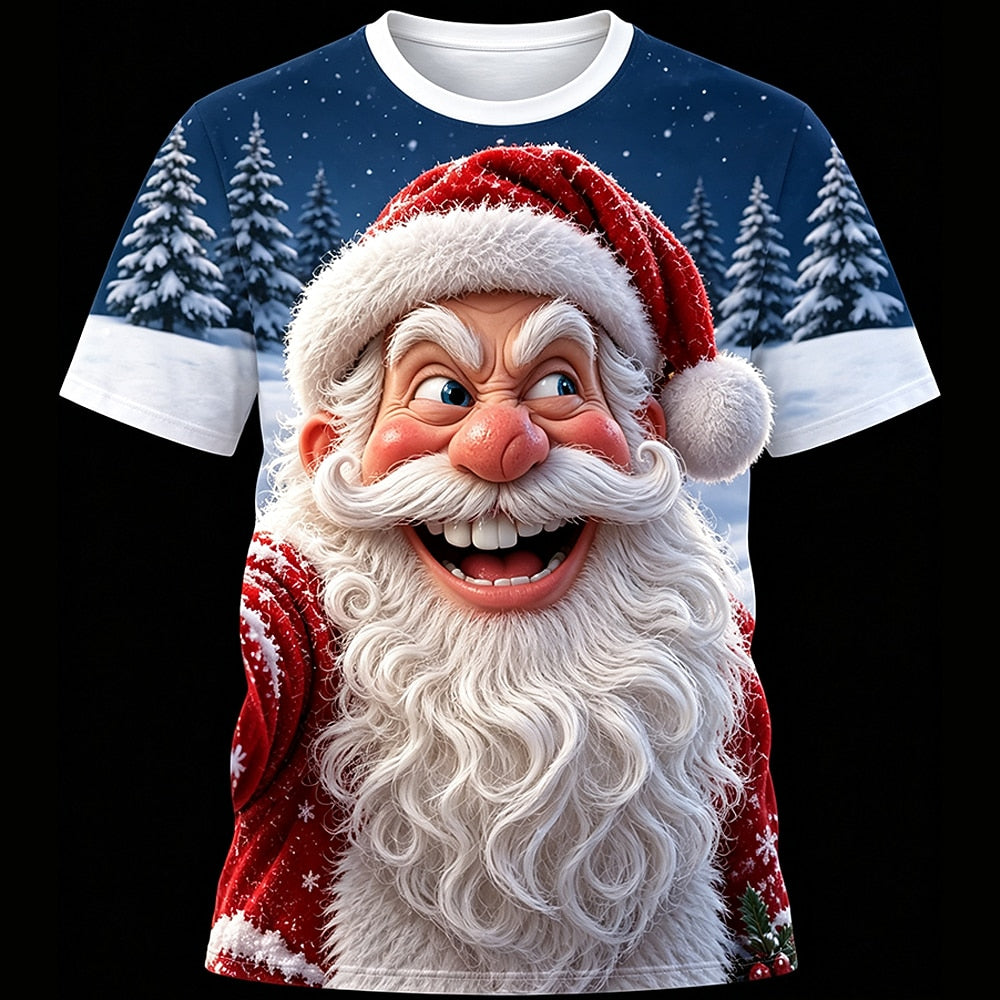Santa Claus Christmas Designer Daily Party Street Graphic Tee