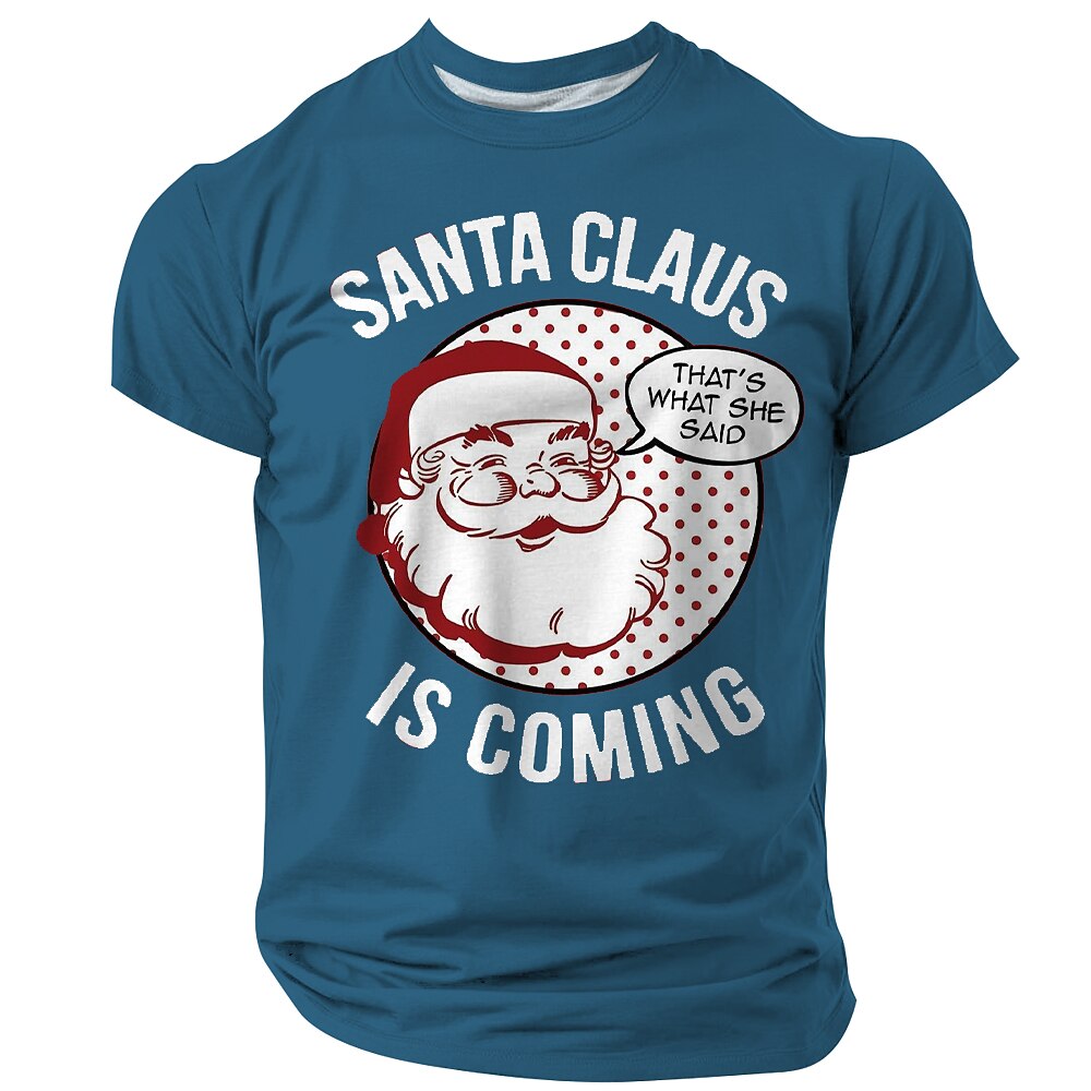 Funny Christmas Santa Claus Festive Quote Short Sleeve Tee