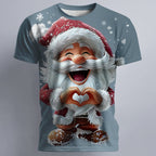Santa Claus Christmas Designer Artistic Party Graphic Casual Tee
