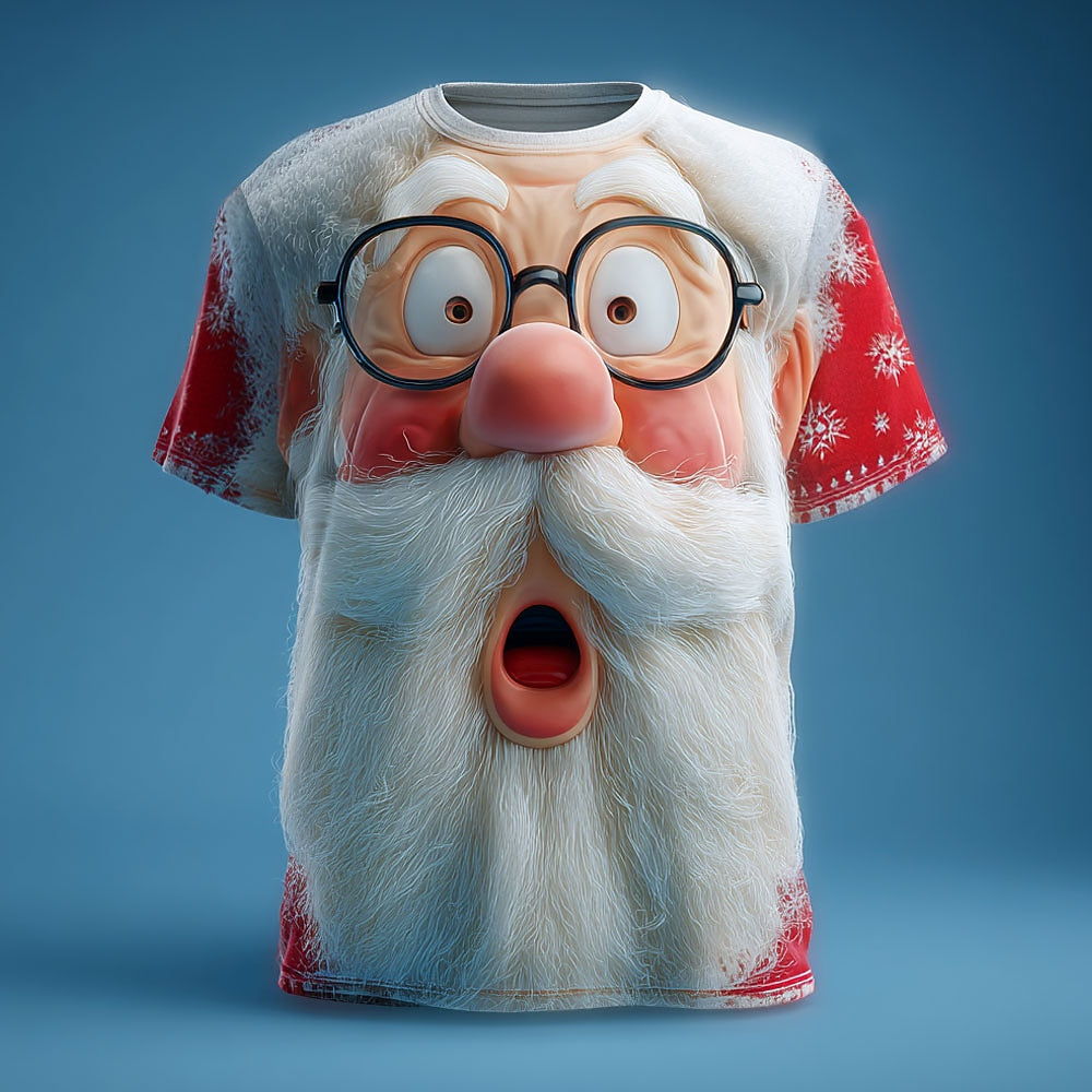 Cartoon Santa Claus Christmas Daily Artistic Vacation Graphic Tee