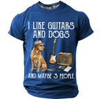 Guitars Dogs Maybe Three People Funny Quote Graphic Tee