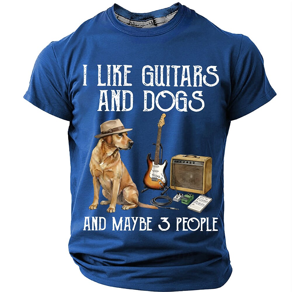 Guitars Dogs Maybe Three People Funny Quote Graphic Tee