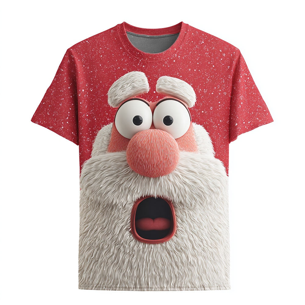 Cartoon Santa Claus Christmas Vacation Street Artistic Graphic Tee