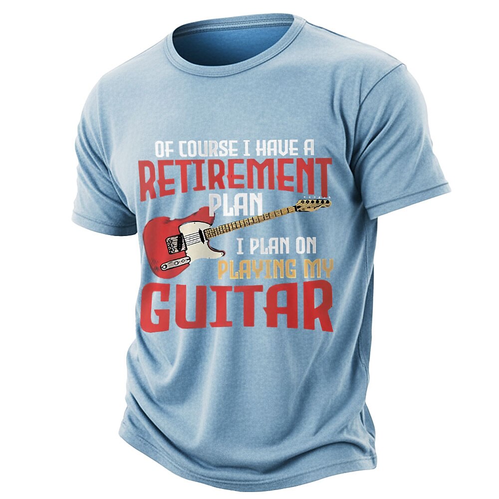 Retirement Plan Playing My Guitar Funny Washed Graphic Tee