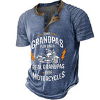 Real Grandpas Ride Motorcycles Funny Biker Grandpa Graphic Tee