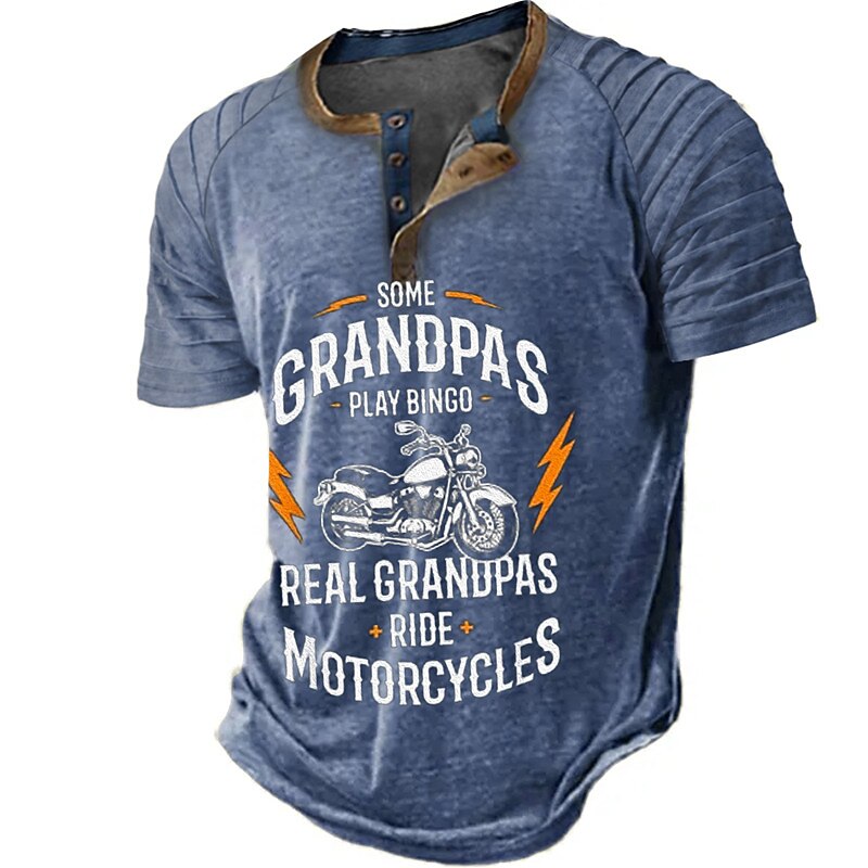 Real Grandpas Ride Motorcycles Funny Biker Grandpa Graphic Tee
