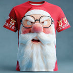Cartoon Santa Claus Christmas Designer Vacation Street Graphic Tee