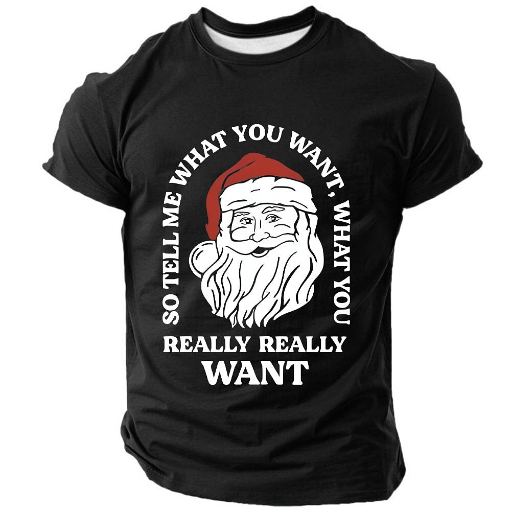 Santa Claus Christmas Quote Graphic Casual Short Sleeve Tee