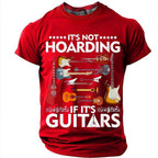 Guitar Hoarding Funny Collector Musician Humor Graphic Print Tee