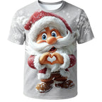 Santa Claus Christmas Artistic Vacation Graphic Short Sleeve Tee