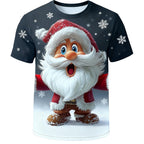 Santa Claus Christmas Artistic Vacation Graphic Short Sleeve Tee