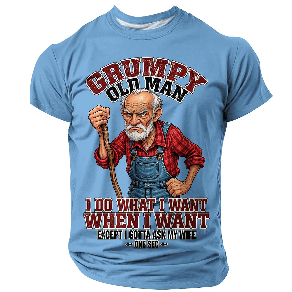 Funny Grumpy Old Man Humor Wife Print Graphic Tee Shirt