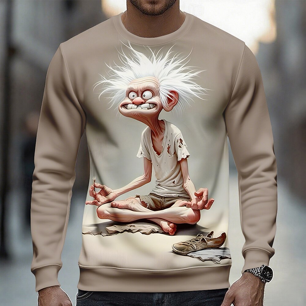 Legendary Old Man 3D Graphic Casual Crewneck Sweatshirt Gift