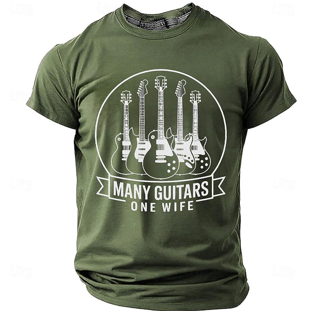 Music Festival Funny Guitar Player Graphic Short Sleeve Tee