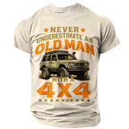 Old Man Car Rider Funny Jeep Automotive Graphic Casual Tee
