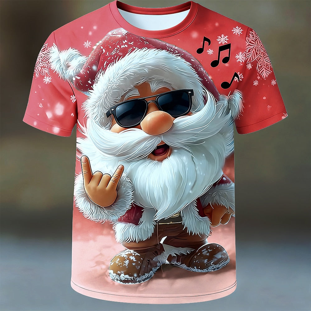 Santa Claus Christmas Daily Artistic Party Street Graphic Tee