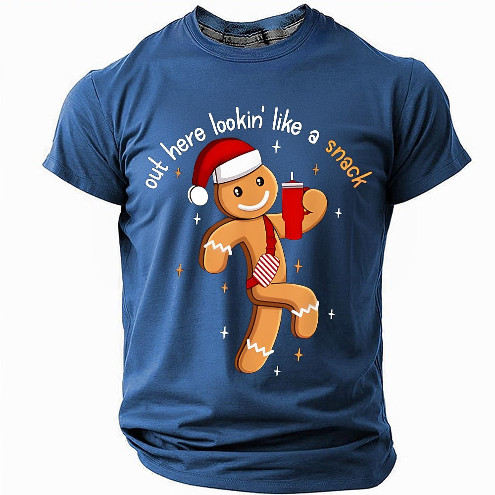 Lookin Like A Snack Gingerbread Cookie Funny Christmas Tee