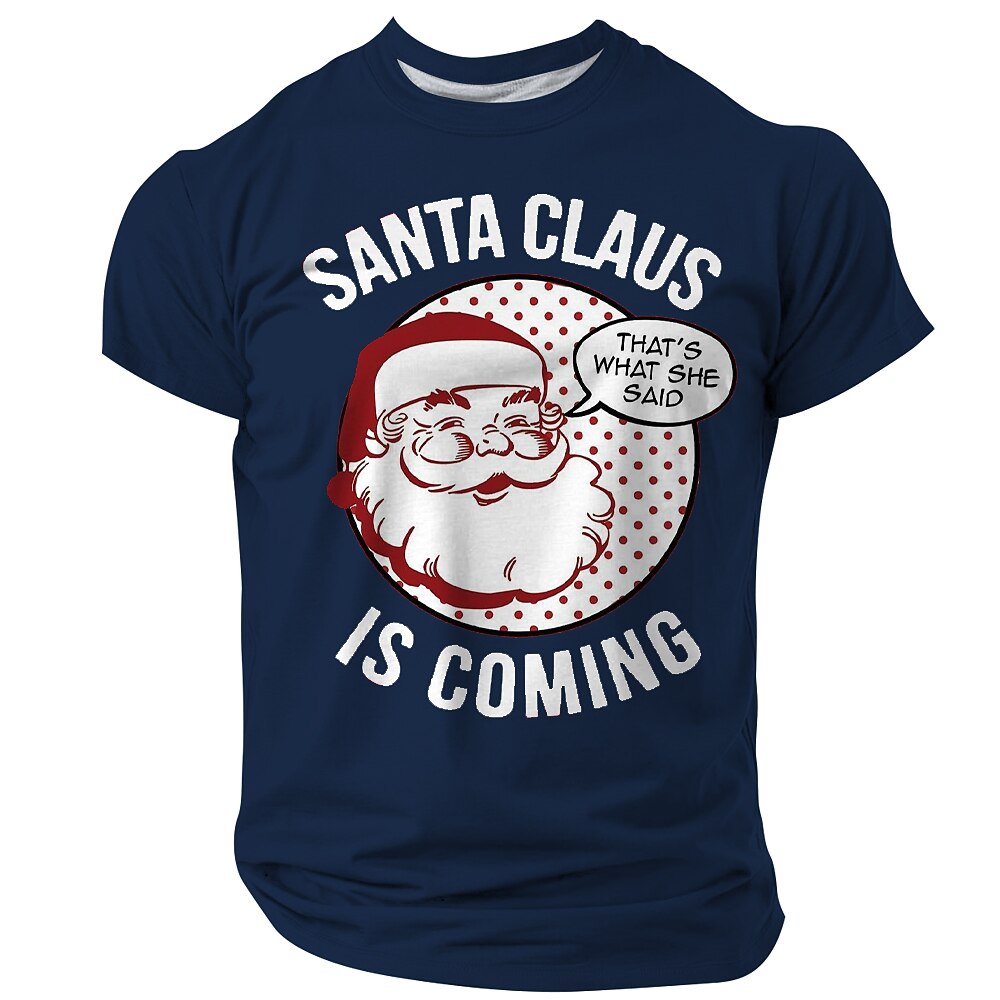 Funny Christmas Santa Claus Festive Quote Short Sleeve Tee