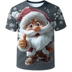 Santa Claus Christmas Artistic Vacation Graphic Short Sleeve Tee